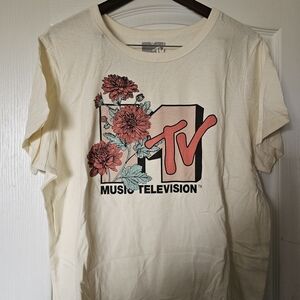 MTV Graphic T-Shirt with Floral Design
